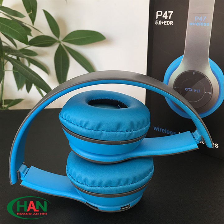 Tai nghe Bluetooth P47 chụp tai không dây có khe cắm thẻ nhớ âm thanh trung thực | BigBuy360 - bigbuy360.vn