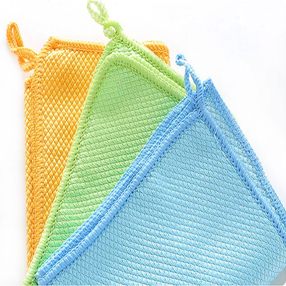 Khăn Lau Chén Dĩa / Kính Cửa Sổ Bằng Sợi Micro Màu Trơn Không Xơ Vải Dùng Trong Nhà Bếp