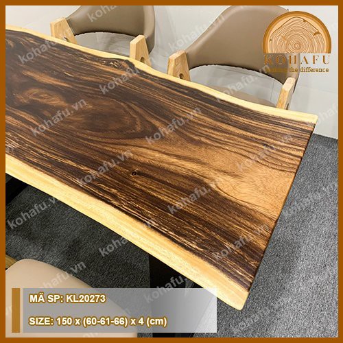 [HÀNG SALE] Mặt bàn gỗ me tây và chân sắt hôp dùng làm bàn ăn gia đình gỗ me - KL20273 | BigBuy360 - bigbuy360.vn
