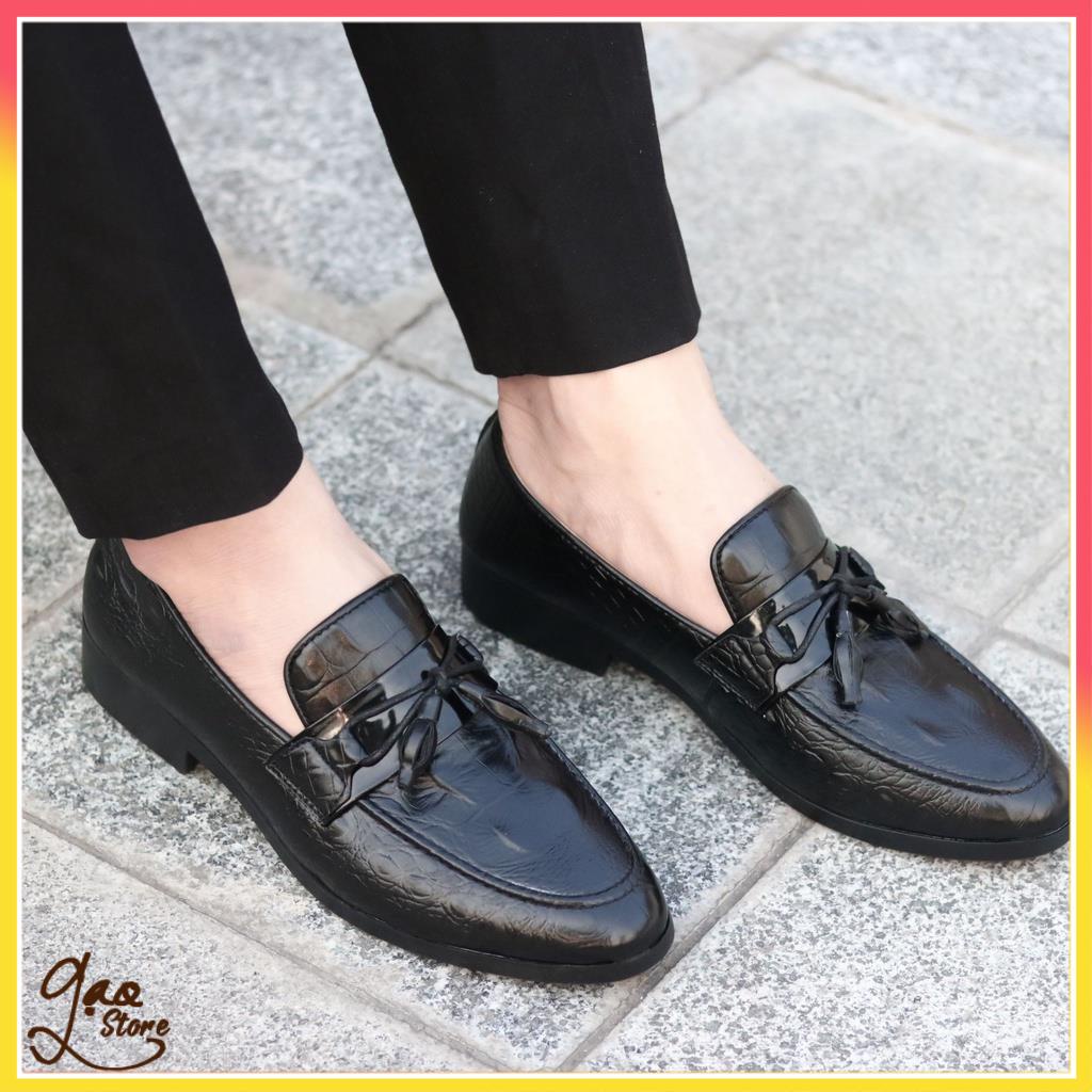 Giày Lười Nam  Dập Vân Cá Sấu Có Nơ Chuông  [Tặng Tất Khử Mùi ] Mã L177 | BigBuy360 - bigbuy360.vn