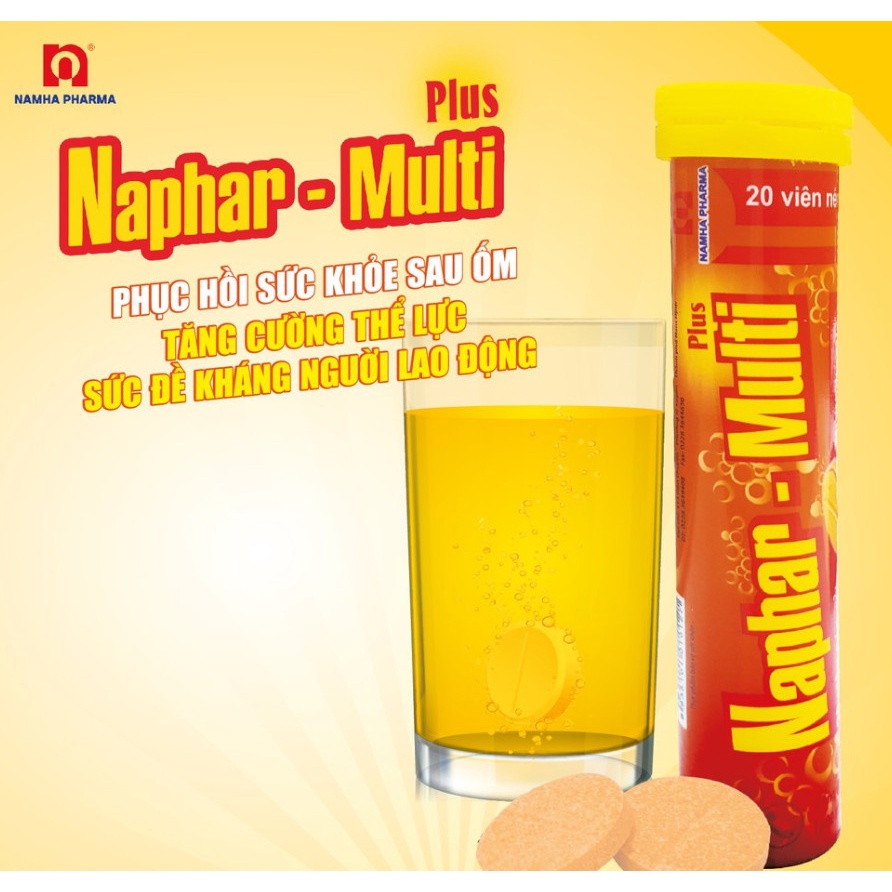Viên sủi Naphar-Multi Plus hỗ trợ tăng cường sức khỏe, nâng cao sức đề kháng