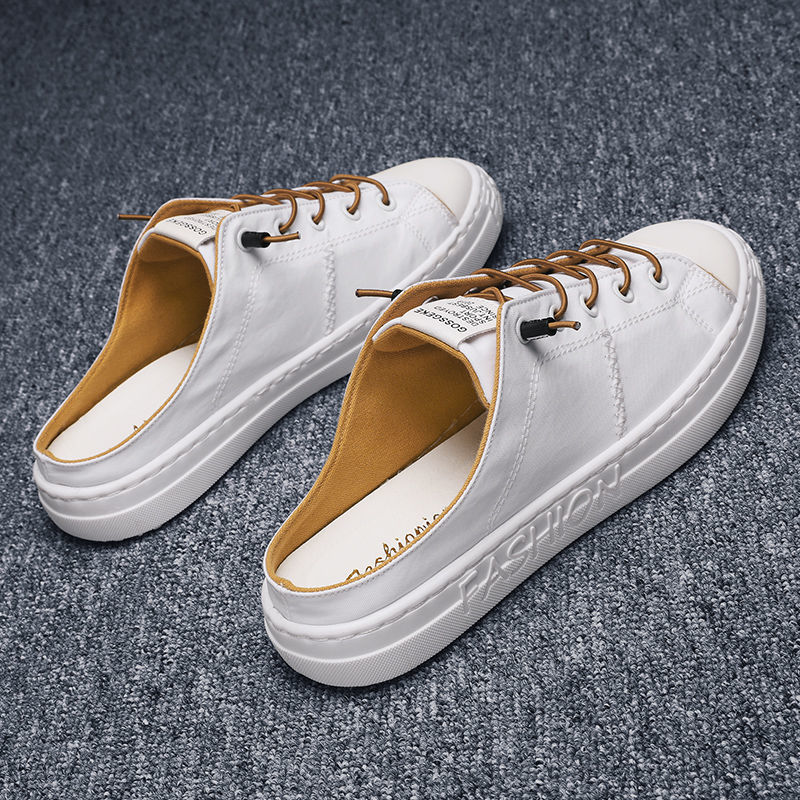 Giày Lười Vải Canvas Không Gót Thoáng Khí Thời Trang Mùa Hè Cho Nam