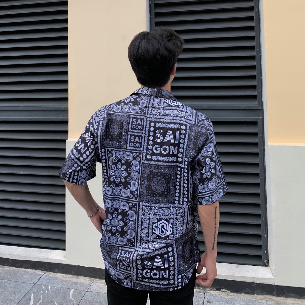 Áo Sơ Mi Nam Nữ Ngắn Tay SGES Họa Tiết Bandana Unisex | BigBuy360 - bigbuy360.vn