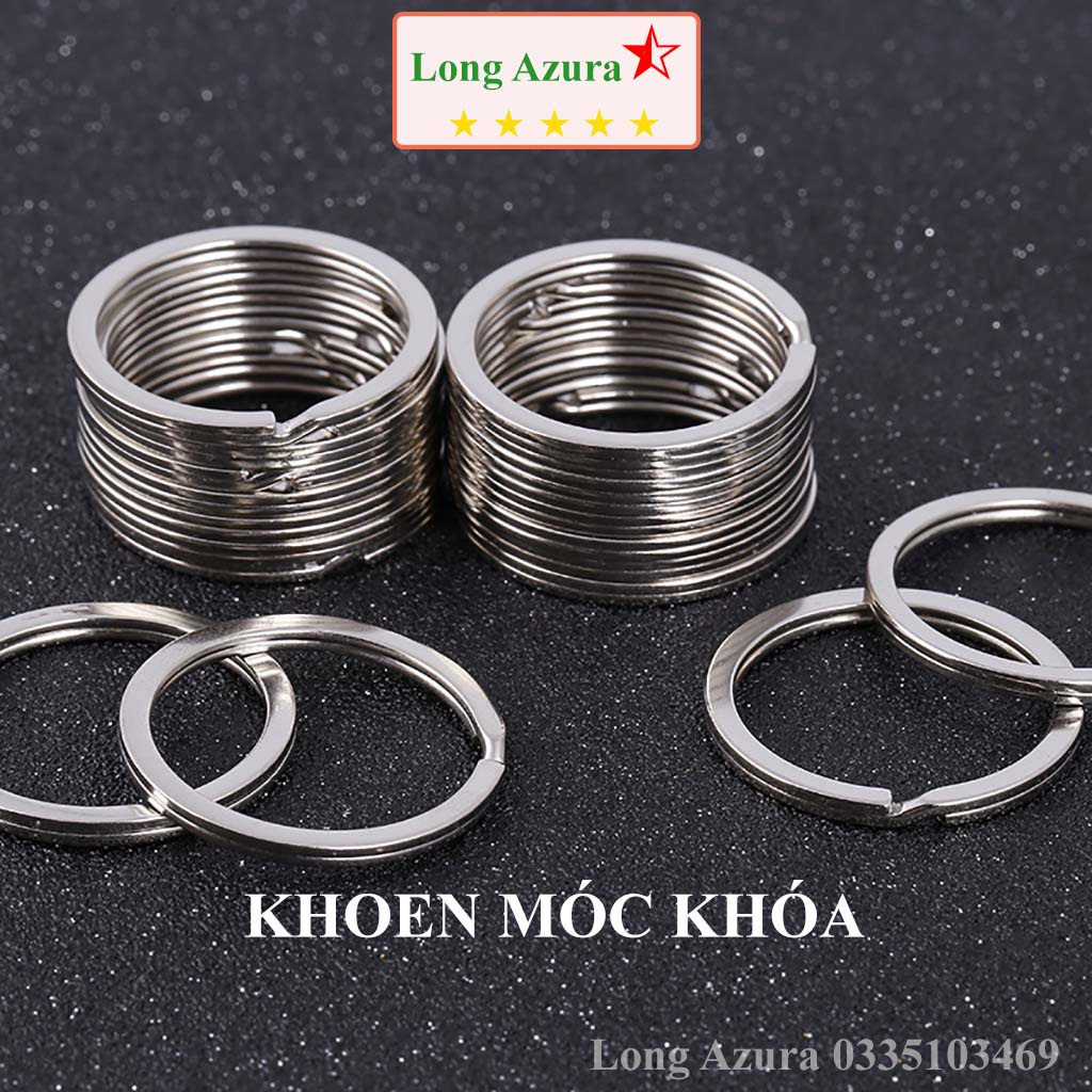 Khoen móc khóa, khoen tròn inox 304, không rỉ sắt, móc chìa khóa - Bịch 100 cái