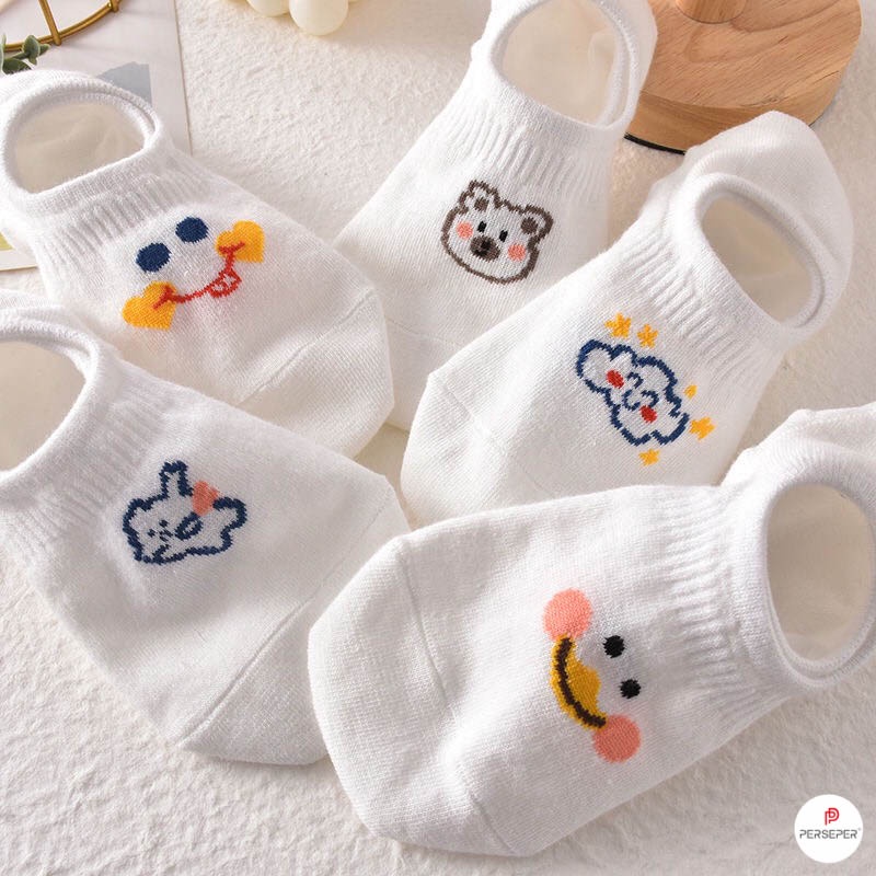 Tất cổ ngắn nữ họa tiết dễ thương, chất vải Hàn thoáng khí - Cherry Shop