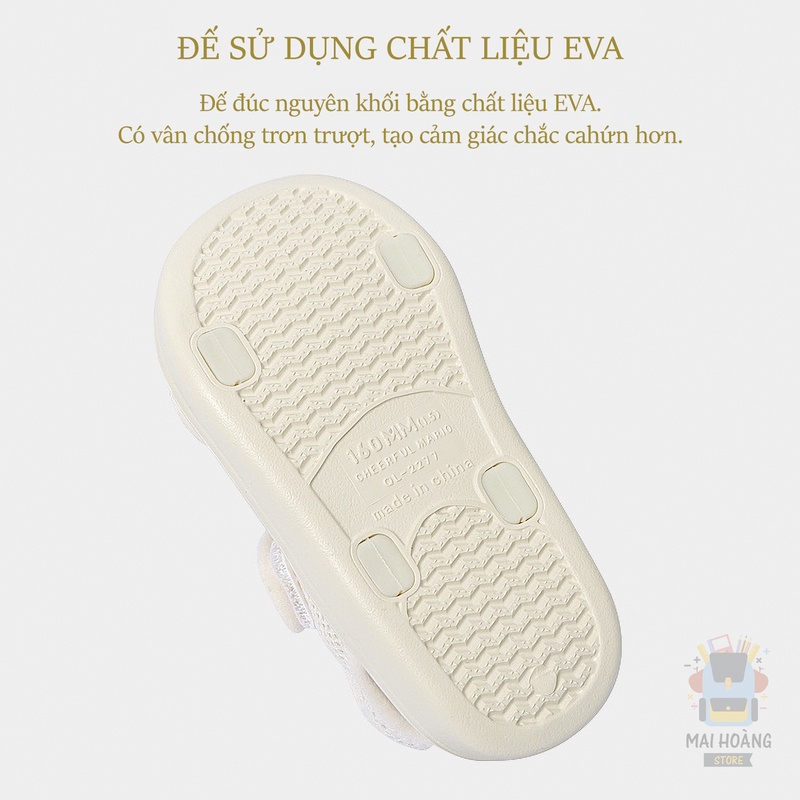 Dép SANDAL cho bé, chính hãng Cheerful Mario. Dép quai hậu cho bé trai, bé gái siêu nhẹ, chống trơn trượt