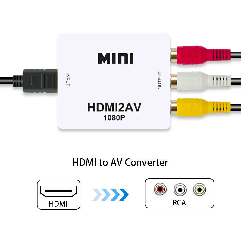 Bộ chuyển đổi HDMI sang AV CVBS 3 cổng RCA âm thanh video tổng hợp cho TV