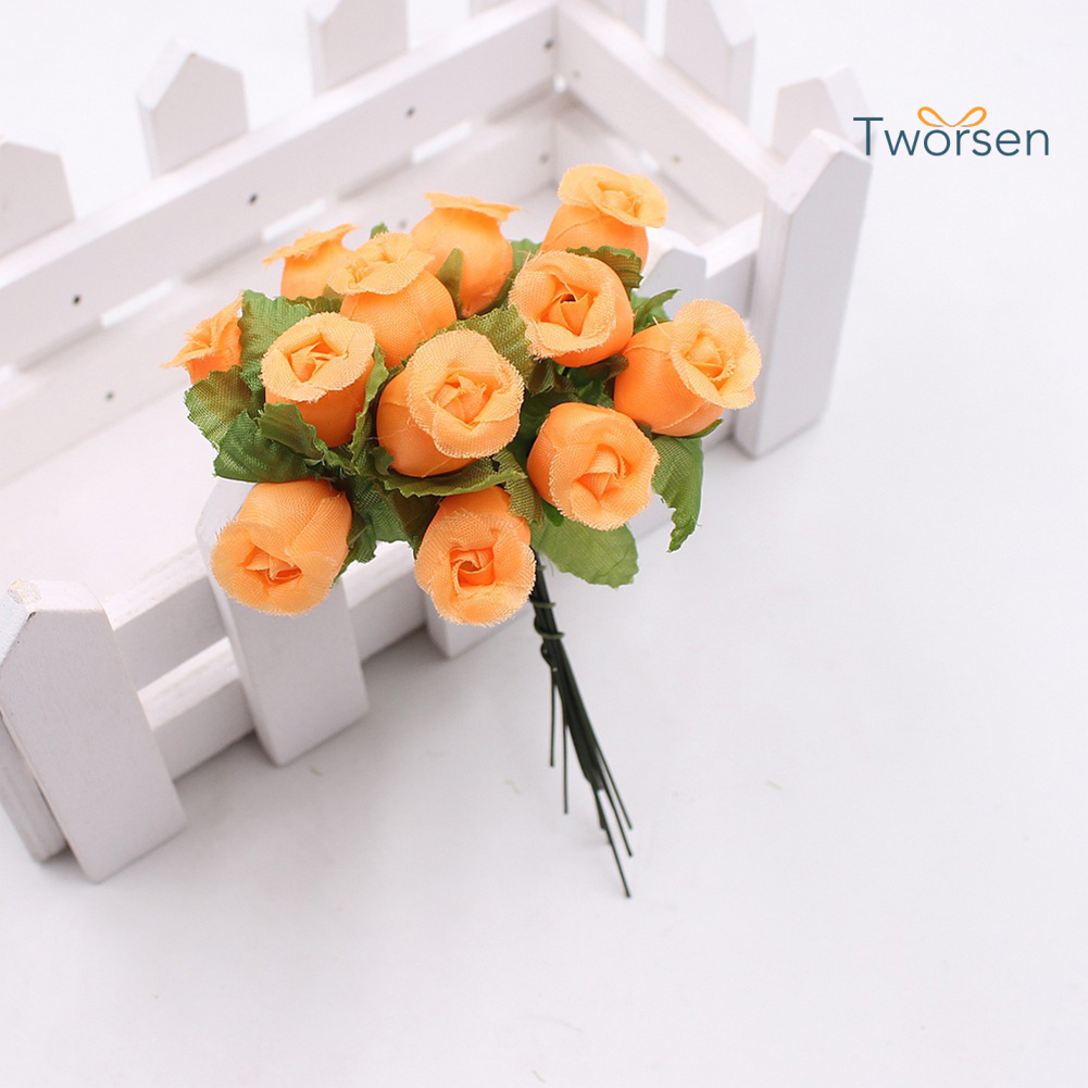 1 Bó Hoa Gồm 12 Bông Hoa Hồng Nhân Tạo Dùng Trong Trang Trí Tiệc Cưới
