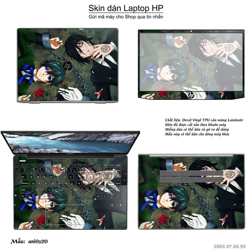 Skin dán Laptop HP in hình Anime (inbox mã máy cho Shop)