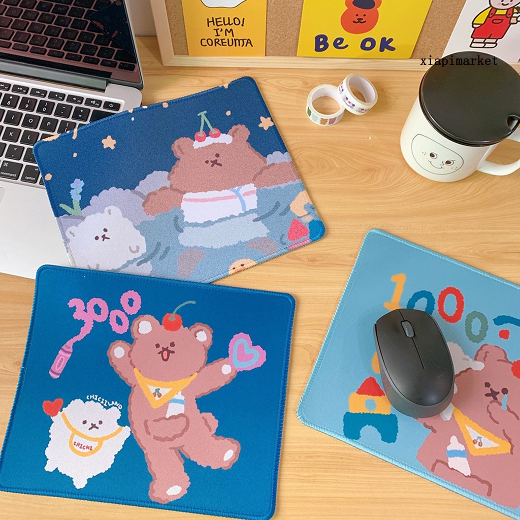 LOP_Soft Portable Non-slip Cute Cartoon Bear Mouse Pad Computer Mousepad for Office