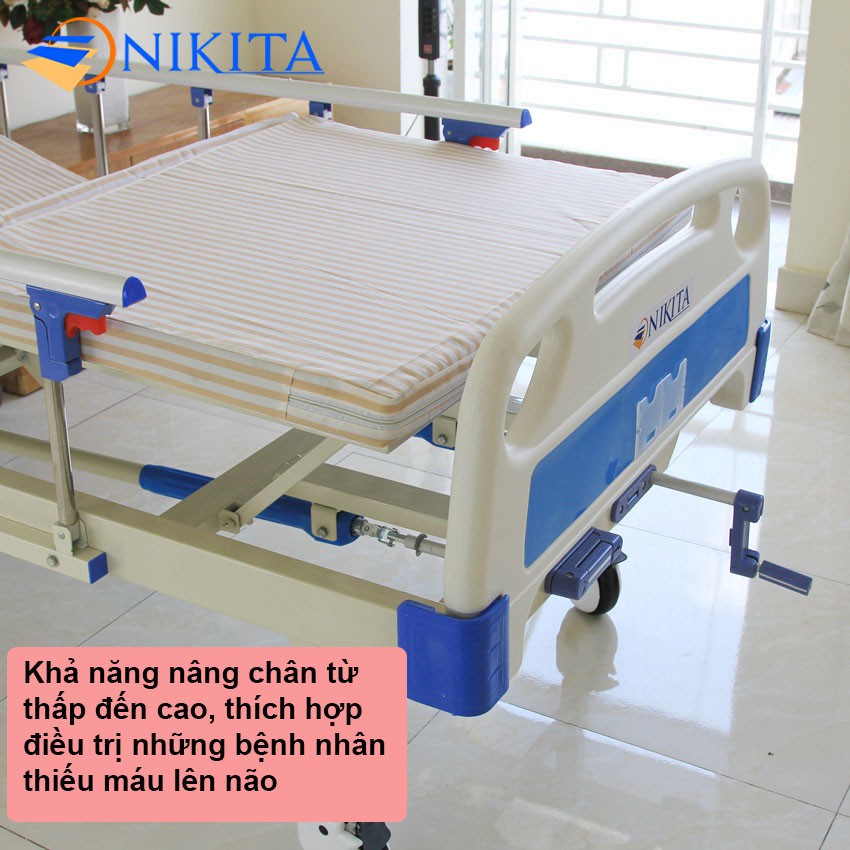 Giường bệnh y tế đa chức năng - nâng đầu, nâng chân, có chổ để bô - NIKITA DCN03