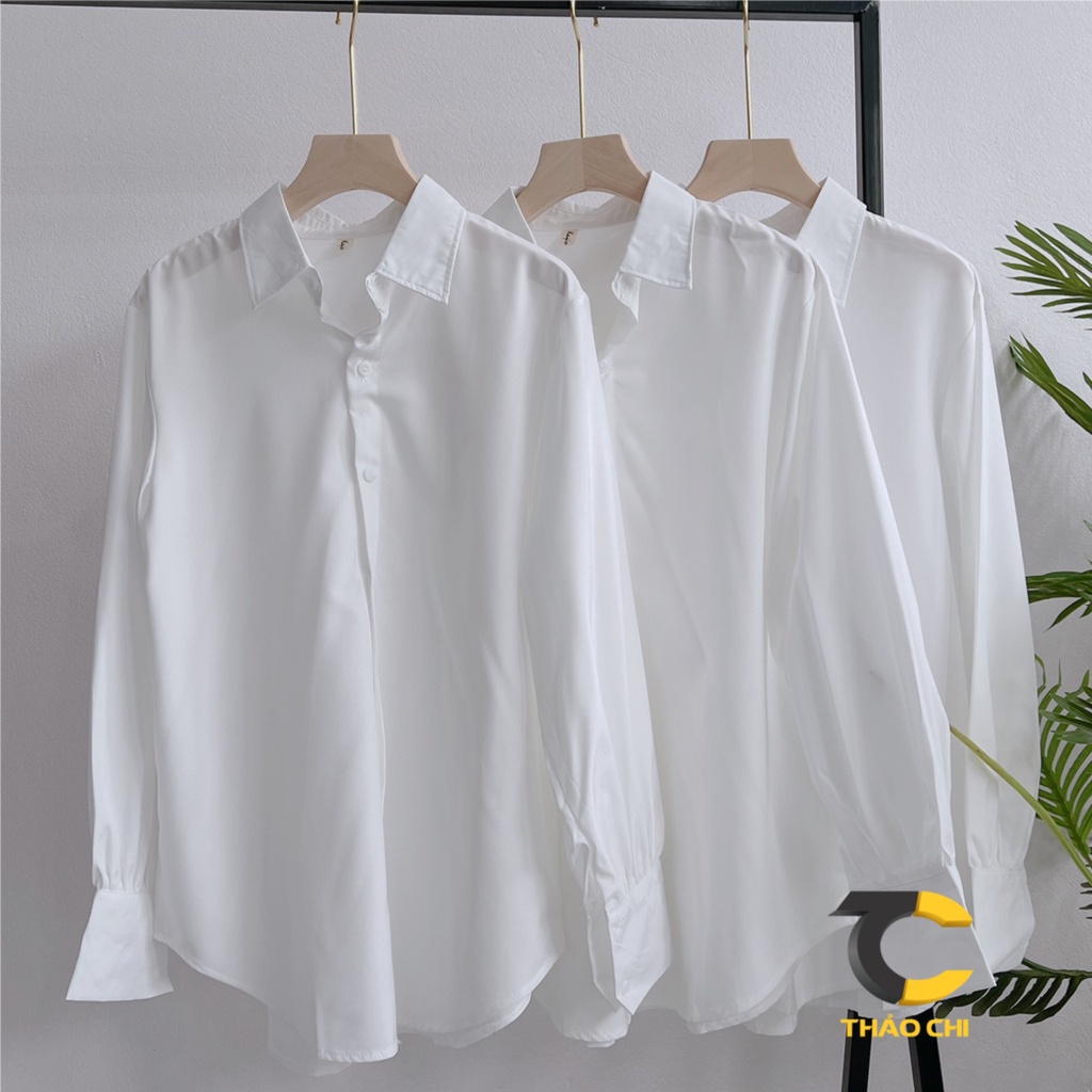 Áo sơ mi nữ trắng học sinh cổ bẻ tối giản, phù hợp đi học, đi chơi cho các bạn nữ | BigBuy360 - bigbuy360.vn