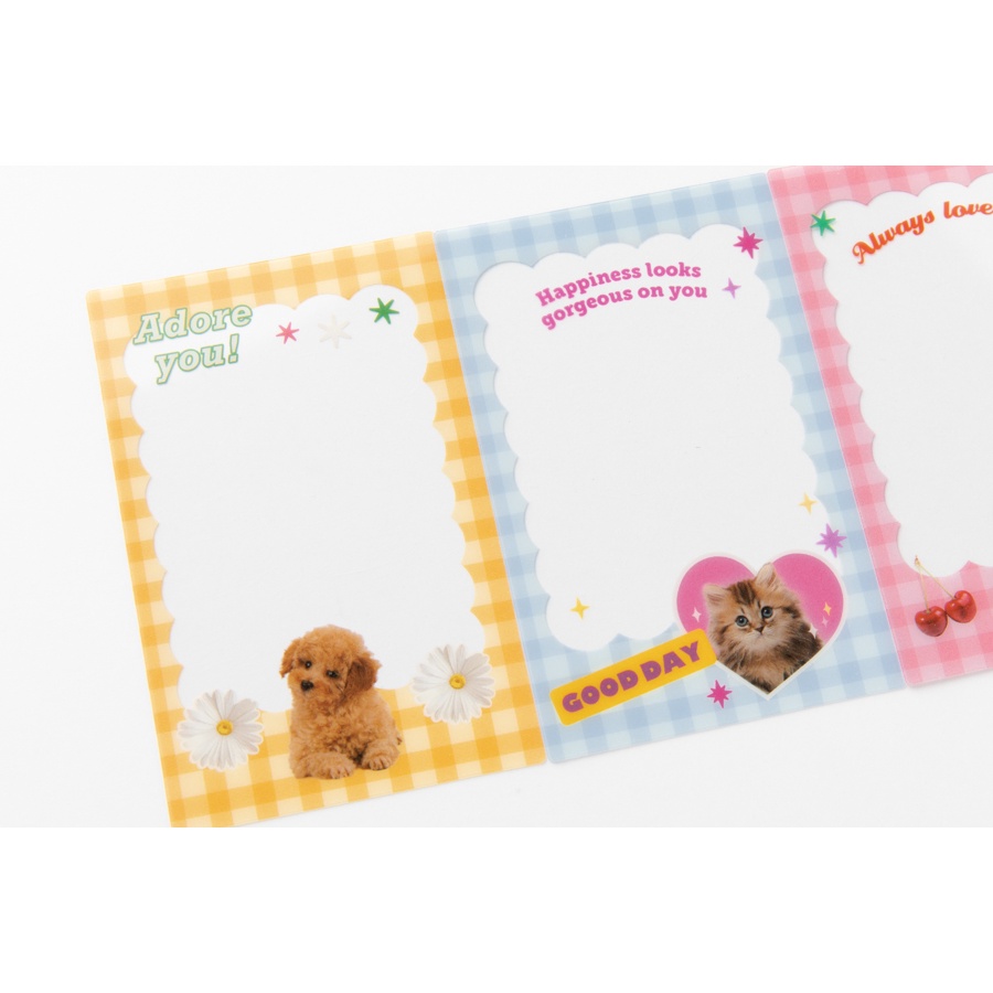 Toploader Decor ARTBOX Hàn Quốc Bọc Card Đựng Ảnh Trang Trí Photocard Polaroid 12 Tấm Họa Tiết Kẻ Caro Động Vật