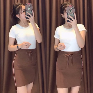 HÀNG SALE :CHÂN VÁY LEN VIỀN SỌC BÊN