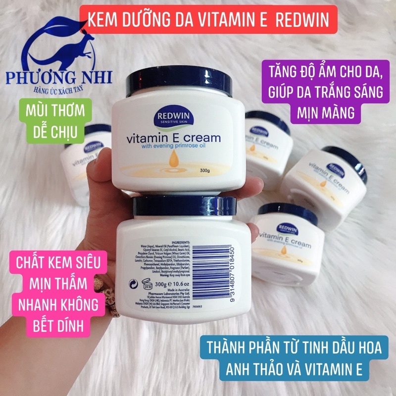HÀNG CÓ BILL MUA TẠI ÚC, BAY AIR - KEM DƯỠNG DA REDWIN CREAM WITH VITAMIN E VÀ DẦU HOA ANH THẢO