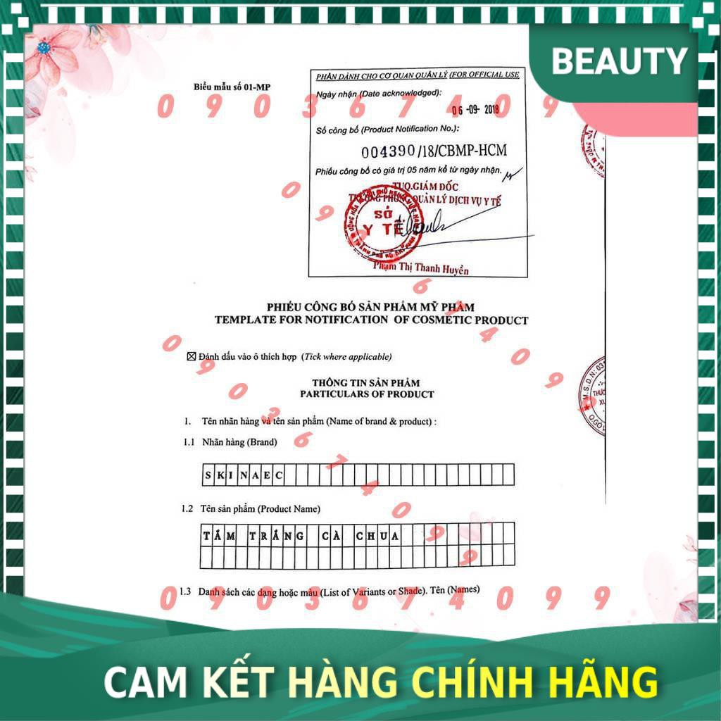 [Chính hãng 100%] Tắm trắng cà chua, dưỡng trắng da tinh chất cà chua