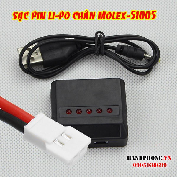 Sạc pin Li-Po (Lithium Polymer) 3.7V cổng Molex-51005 đa năng 5 trong 1, 4 trong 1