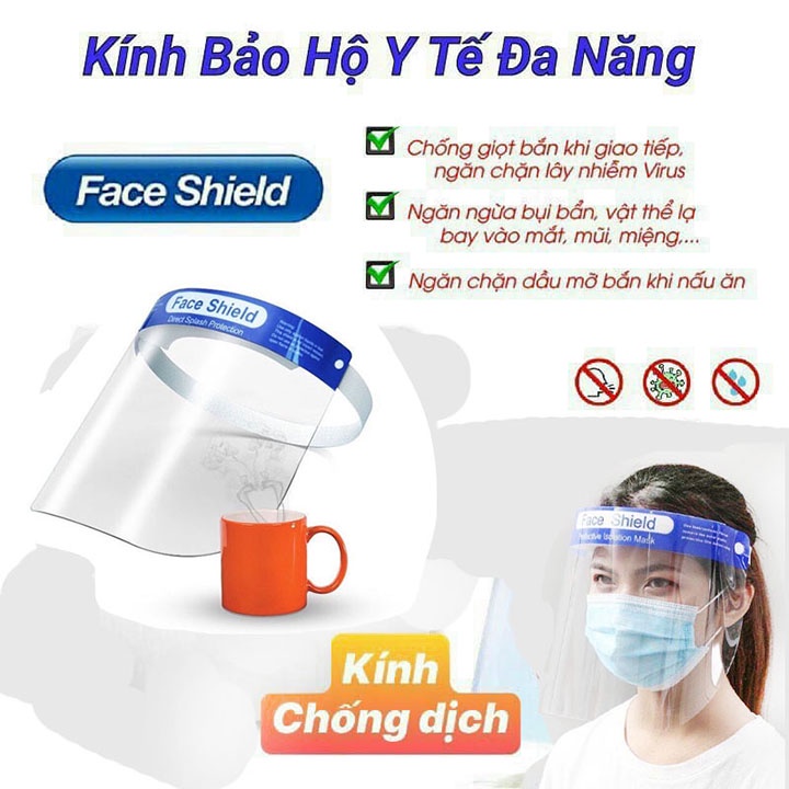 miếng che mặt chống dịch/bụi trong suốt