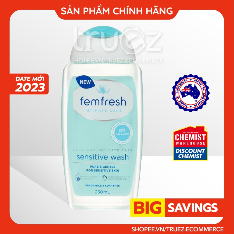 Dung Dịch Vệ Sinh Phụ Nữ Femfresh 250ml Úc [ÚC] Femfresh Deodorising/Sensitive/Daily Wash [Chính hãng]