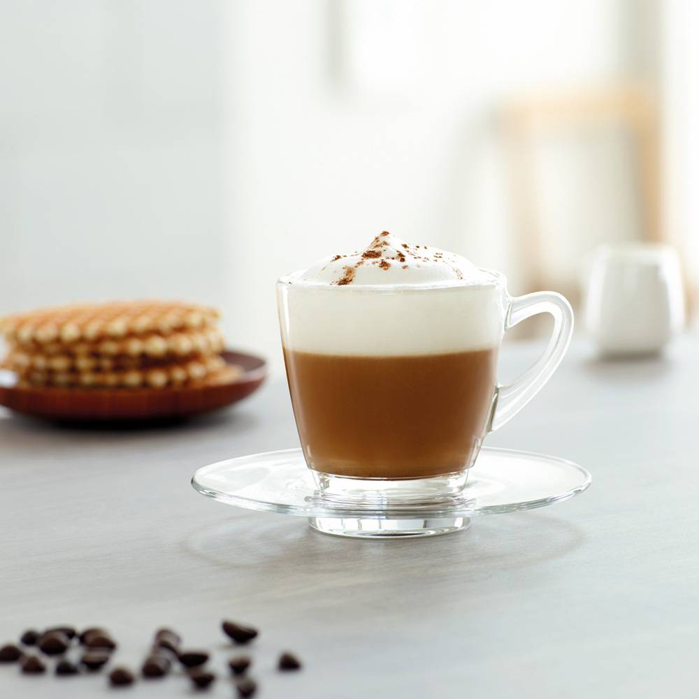 Bộ Tách Thủy Tinh Uống CAFE KENYA CUP 245ml ( Đĩa + Tách ) Ocean Thủy Tinh Nhập Khẩu Thái Lan