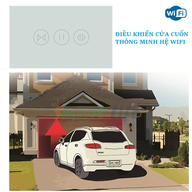 Công tắc điều khiển cửa cuốn cảm ứng thông minh cao cấp Tuya Smart Life Wifi