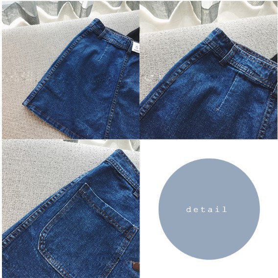Chân váy Denim phối hàng nút có túi thời trang cho nữ | BigBuy360 - bigbuy360.vn