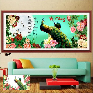 TRANH ĐÍNH ĐÁ VỢ CHỒNG 100*52CM (TRANH TỰ ĐÍNH)