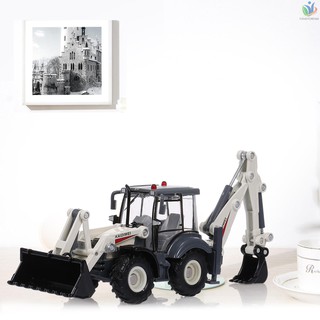 Alloy Diecast Excavator 1:50 4 Wheel Shovel Loader Two-way Forklift Bulldozer Backhoe Loader Truck Model For Kids Gift T
