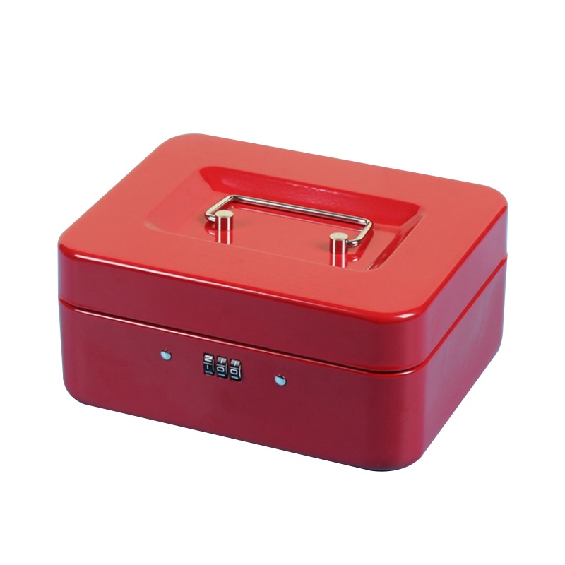 seng Cash Box with Money Tray Security Box Metal Safe Box for Money Coins Jewelry