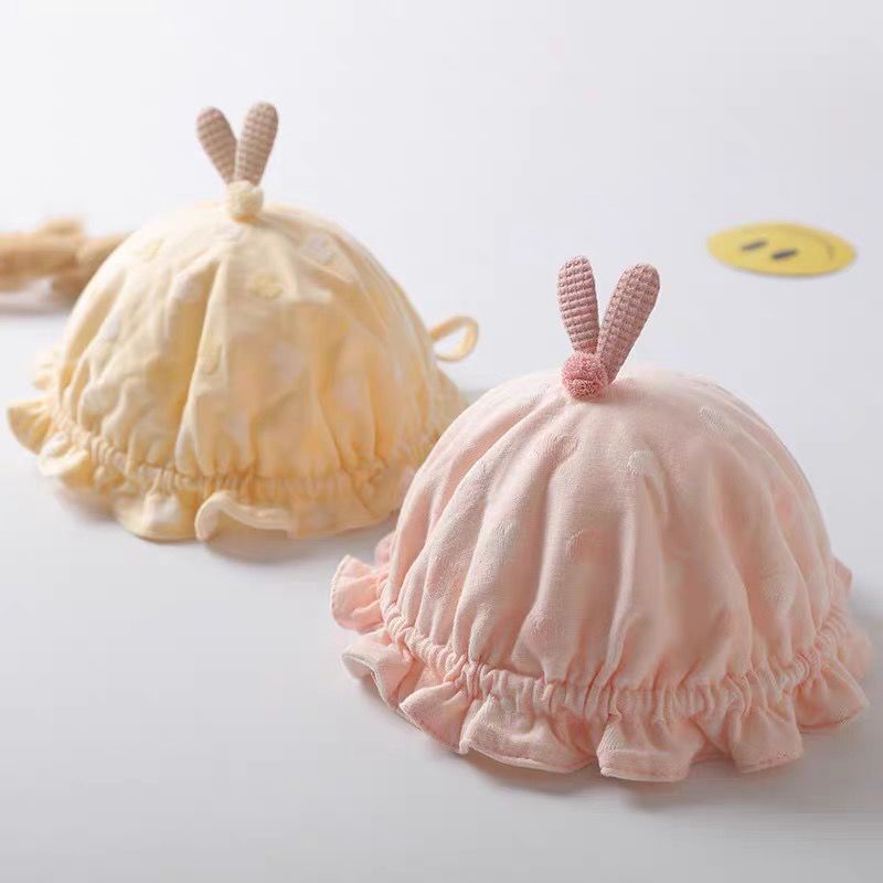 Mũ Cotton Thuần Khiết Siêu Dễ Thương Phong Cách Mới Cho Bé Gái Sơ Sinh