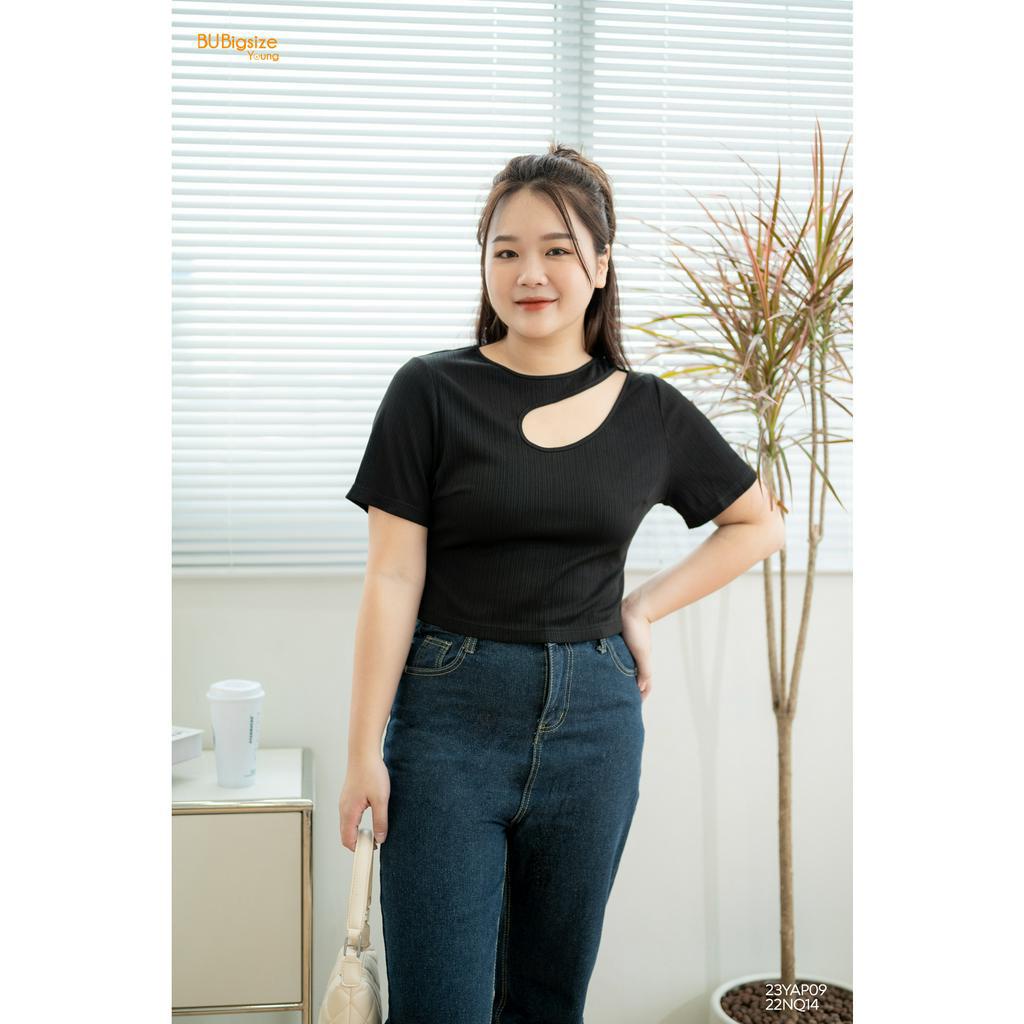 Áo croptop khoét vai 1 bên BIGSIZE (55kg đến 95kg) - 23YAP09 - [BU Bigsize Young]