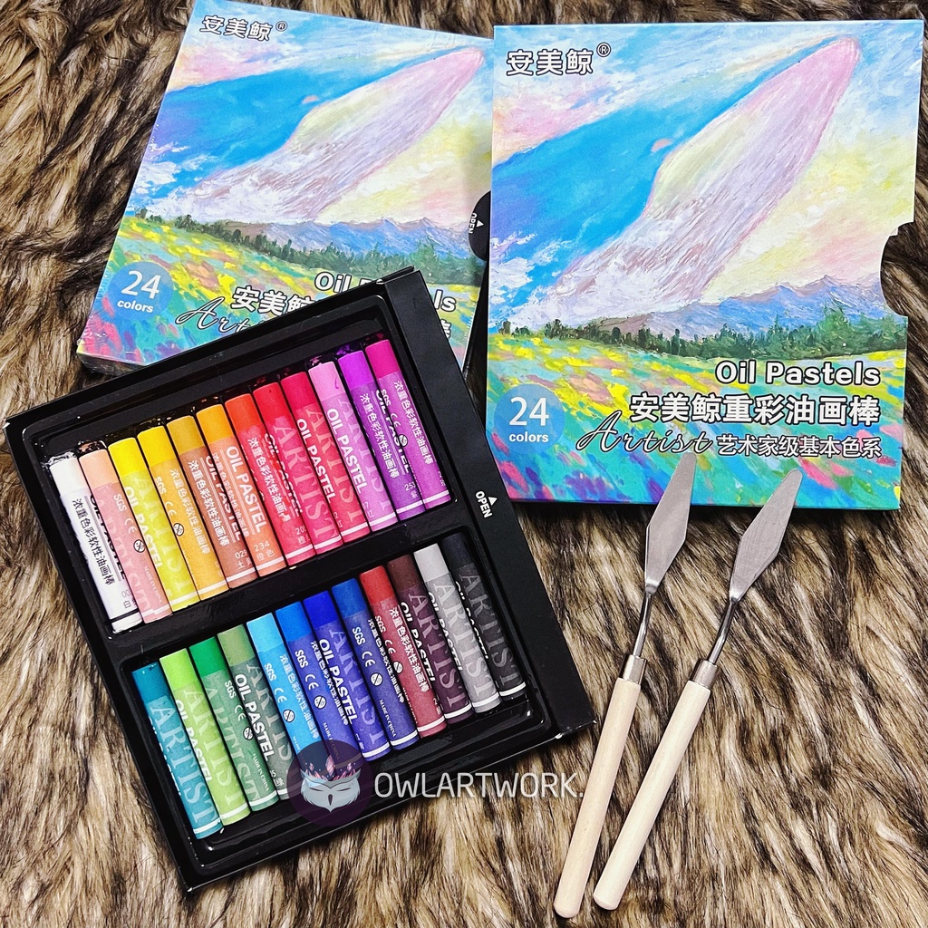 [CÚ TUYẾT] Màu Sáp Dầu Cá Voi Soft Oil Pastels Hạng Hoạ Sĩ 12/24/36/48