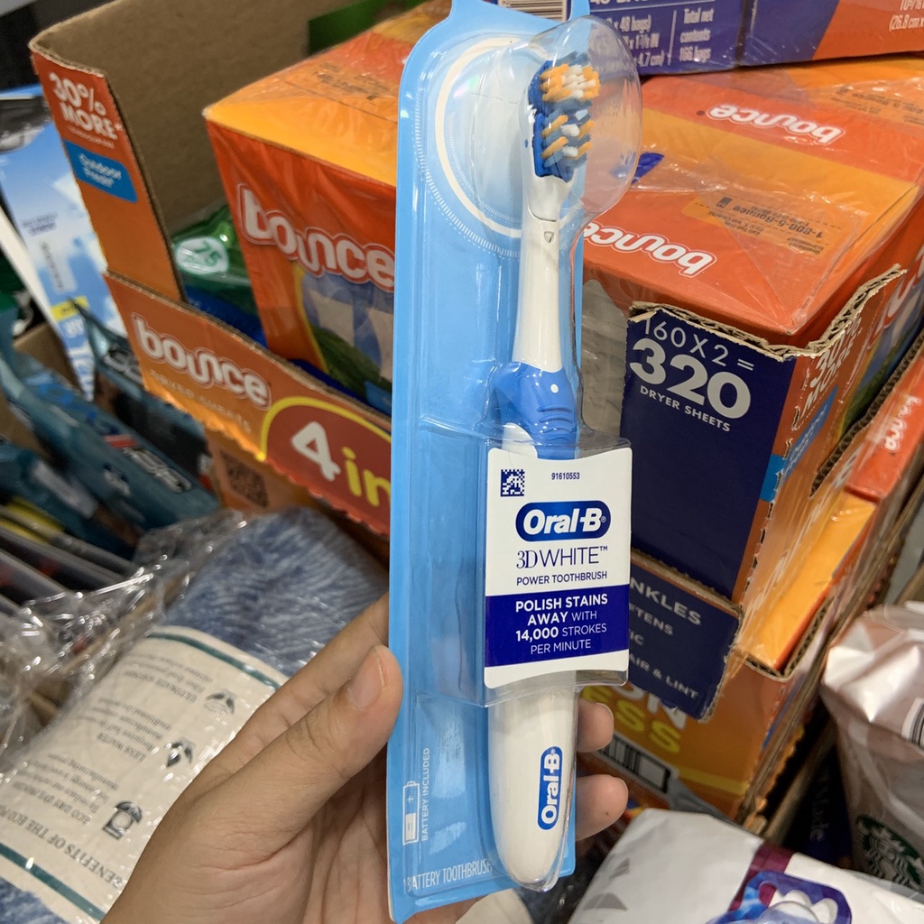 Bàn chải đánh răng điện Oral - B cho trẻ em trên 3 tuổi và người lớn sử dung pin AA rất dễ thay thế  - EDS Hàng Mỹ
