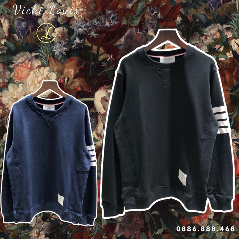 Áo Nỉ Sweater Nam THOM BROWN.E Black-Blue Sweater cao cấp