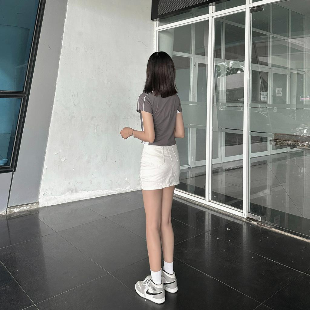 Calem Club - Áo Baby tee cotton co giãn 2 chiều Neutral Color form ôm body