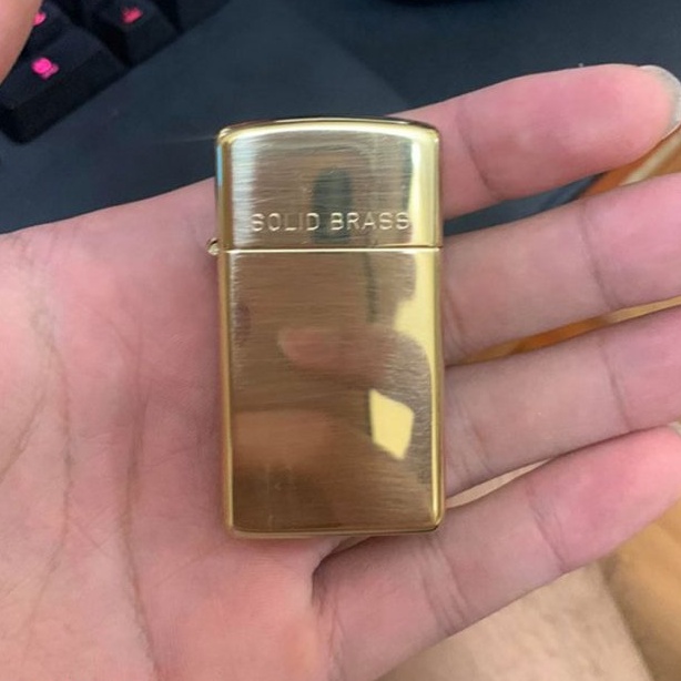 𝘽𝙖̣̂𝙩 𝙇𝙪̛̉𝙖 𝒁𝒊𝒑𝒑𝒐 Slim Mã 1654 - Hộp 𝙌𝙪𝙚̣𝙩 𝒁𝒊𝒑𝒑𝒐 Mini Vàng Solid Brass