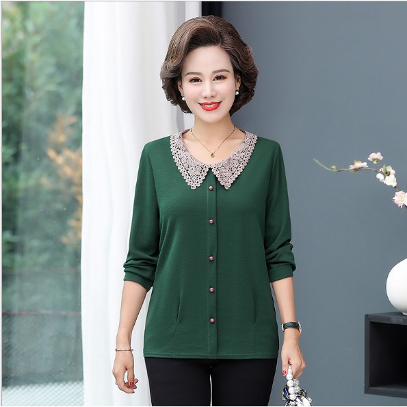 Áo sơ mi nữ trung niên kiểu dáng thanh lịch trẻ trung