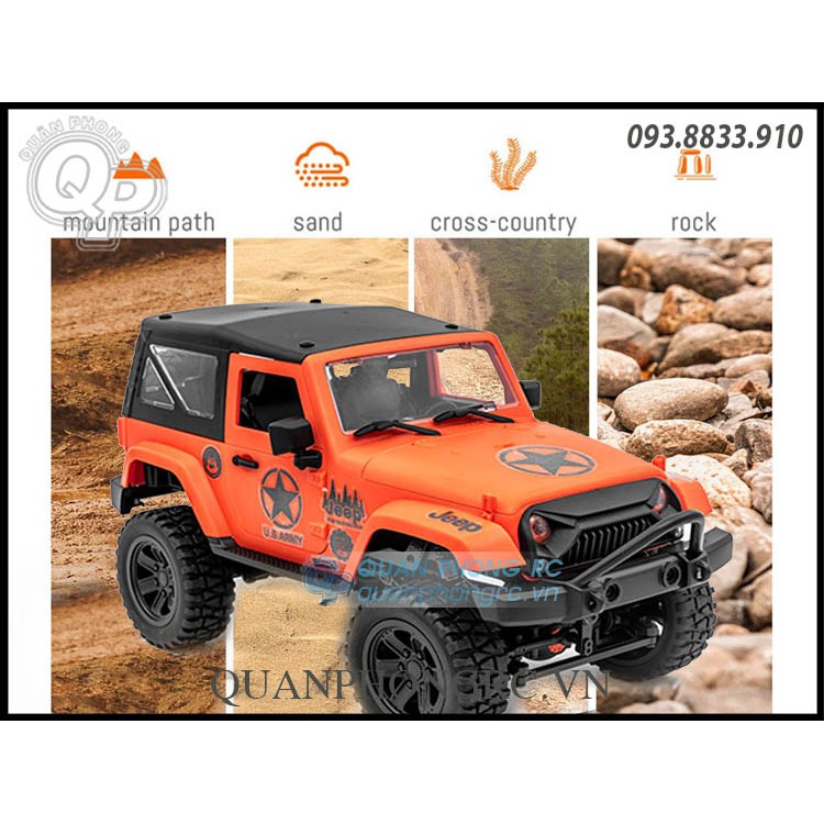 Xe F1 Jeep tỷ lệ  1:14 2.4G 4WD RC Off Road có đèn led