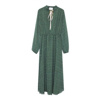 Đầm Vintage dài họa tiết chấm bi CIRINO