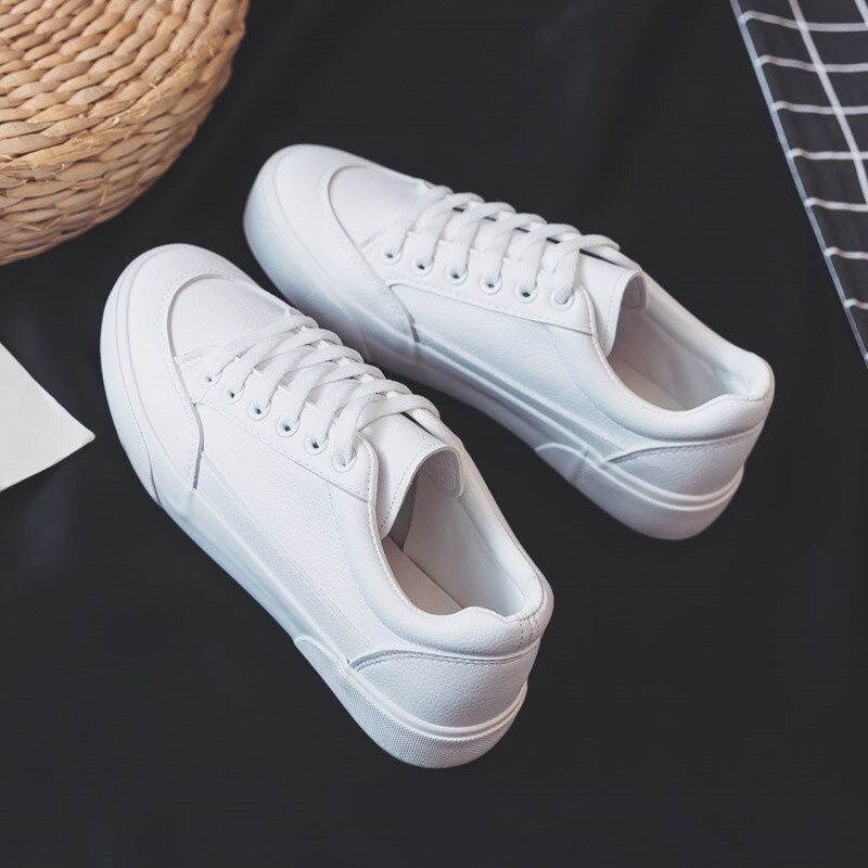 Giày Da Màu Trắng Nữ G22, Giày Thể Thao Sneaker Nữ Đẹp Hàng Cao Cấp