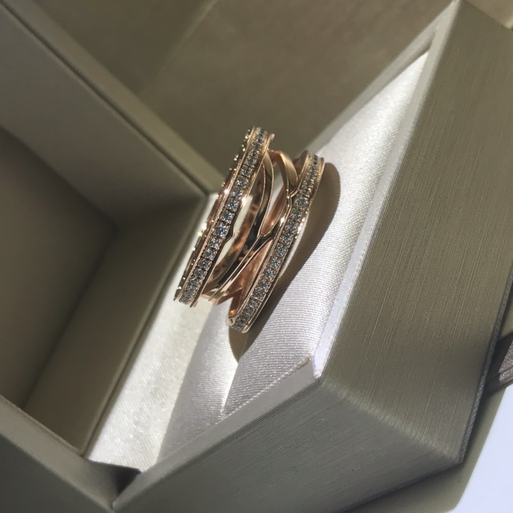 Nhẫn thép titan đính kim cương nhân tạo thời trang cho cặp đôi