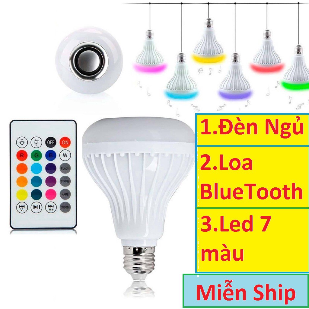 Đèn ngủ 12 màu kiêm loa Bluetooth cực hay - có điều khiển từ xa