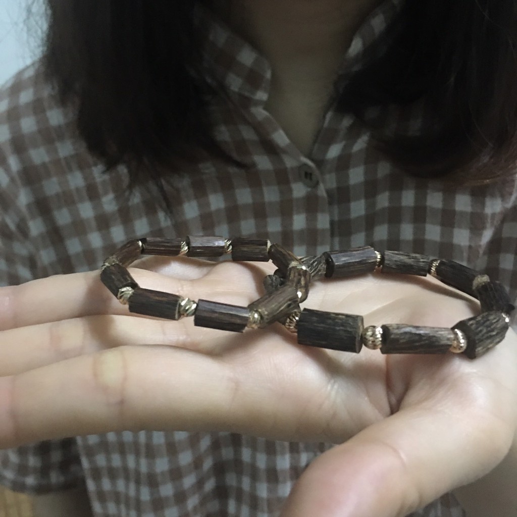 Vòng Tay Trầm Hương Nữ 📿 Sánh Tự Nhiên Phối Si cực đẹp 📿 Có Vòng Nhỏ cho Em Bé