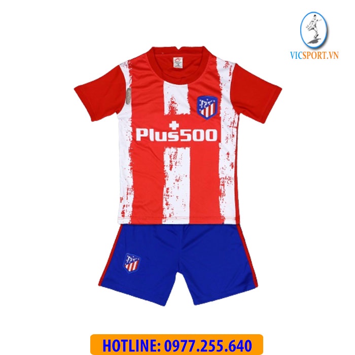 Áo Bóng Đá Trẻ Em, Quần Áo Đá Banh CLB  Atlectico Sọc Mới Nhất - Vicsport