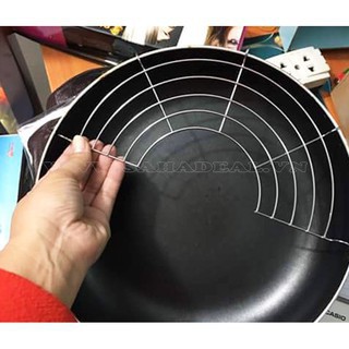 Gác chảo rán inox 304 ,vỉ gác chiên ráo dầu mỡ 28cm