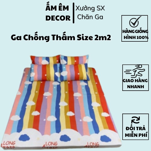 [Mã LIFE20KALL giảm 10% đơn 50K] Ga chống thấm cotton HÀN QUỐC size 2m2 - Ga chống thấm cotton Ấm Êm Decor