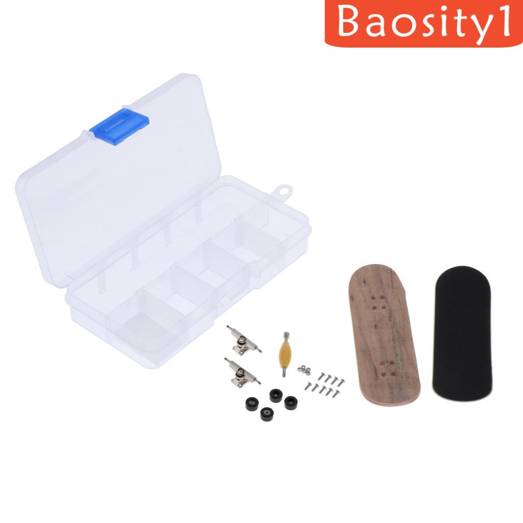 Bộ ván trượt ngón tay mini bằng gỗ kèm phụ kiện và hộp đựng tiện dụng