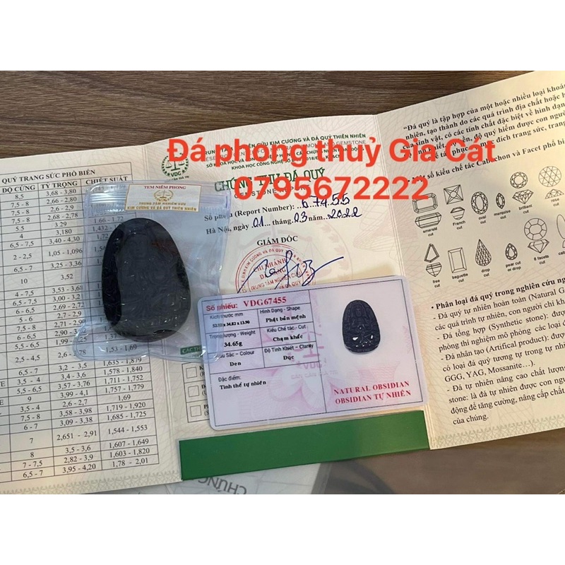 Phật bản mệnh đá núi lửa kèm kiểm định