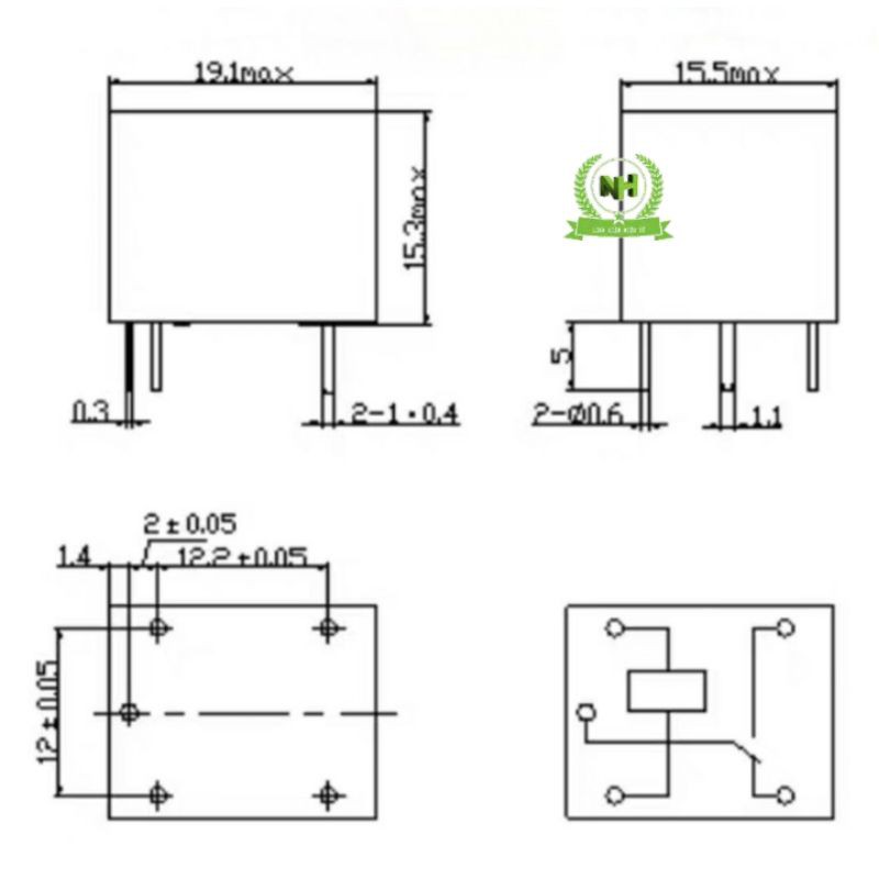 (Sét 2C) Rơle 5 Chân SONGLE 5V/12V/24V 10A loại tốt chuẩn.