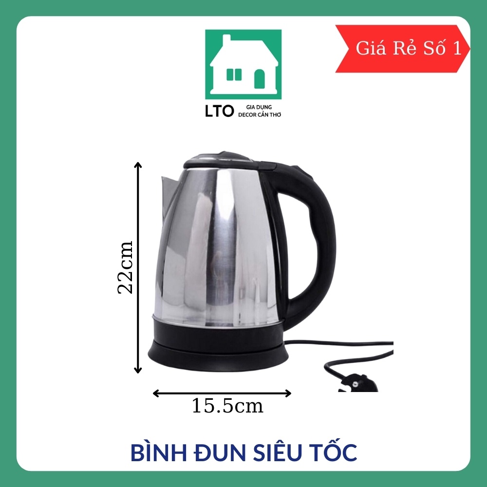 Ấm Siêu Tốc Inox Bình Đun Nước Cao Cấp 1.8L